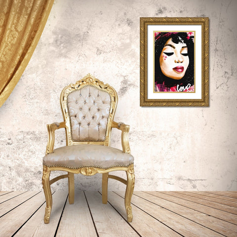 Love Star Gold Ornate Wood Framed Art Print with Double Matting by Charro, Mercedes Lopez