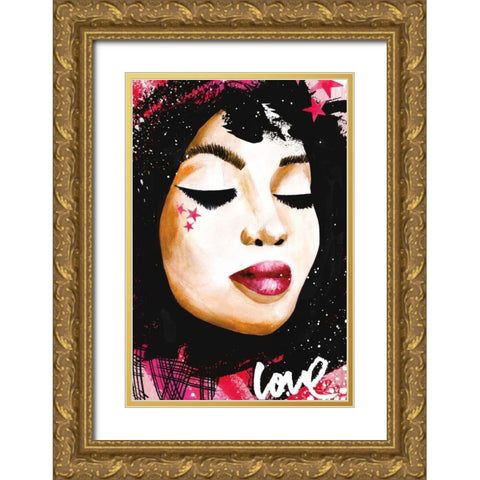 Love Star Gold Ornate Wood Framed Art Print with Double Matting by Charro, Mercedes Lopez