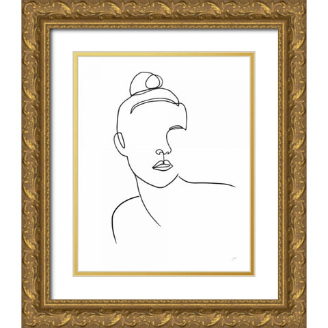 Her Gold Ornate Wood Framed Art Print with Double Matting by Panganiban, Karyn