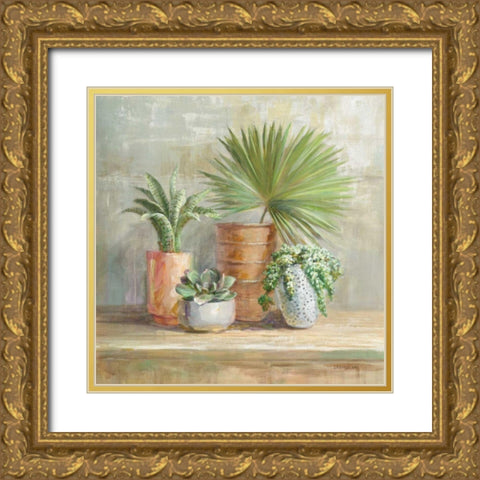 Indoor Garden Gold Ornate Wood Framed Art Print with Double Matting by Nai, Danhui