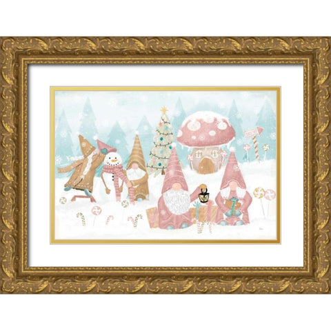 Gnome Sweet Gnome I Gold Ornate Wood Framed Art Print with Double Matting by Charron, Veronique