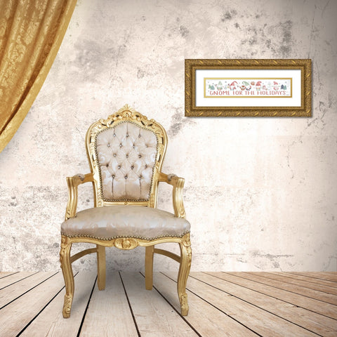 Woodland Wonders Gnomes Gold Ornate Wood Framed Art Print with Double Matting by York, Leah