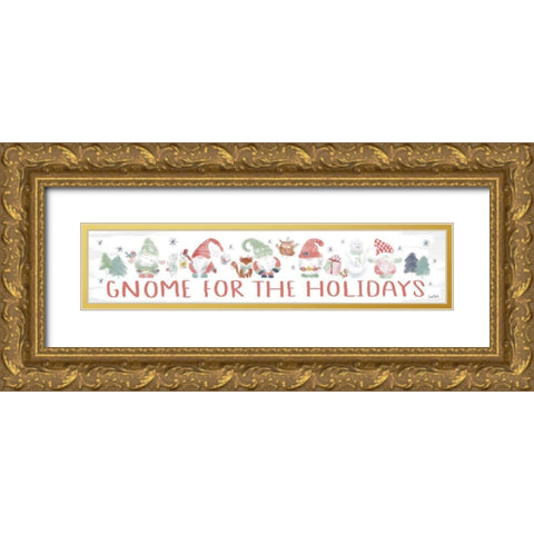 Woodland Wonders Gnomes Gold Ornate Wood Framed Art Print with Double Matting by York, Leah