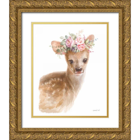Wild for Flowers I Gold Ornate Wood Framed Art Print with Double Matting by Nai, Danhui