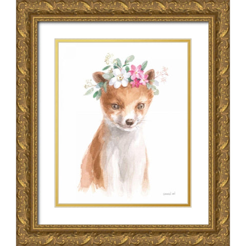 Wild for Flowers III Gold Ornate Wood Framed Art Print with Double Matting by Nai, Danhui