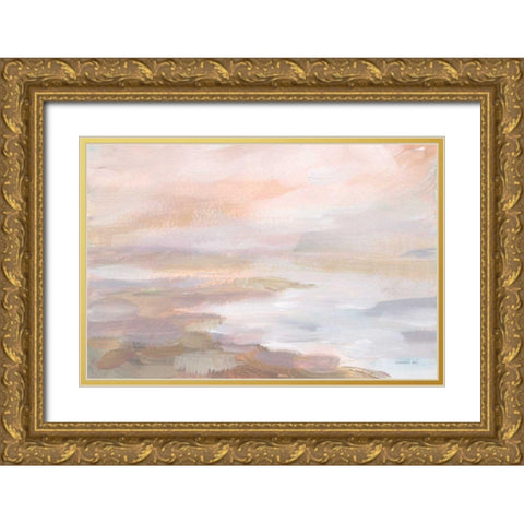 Sunrise Coast Gold Ornate Wood Framed Art Print with Double Matting by Nai, Danhui