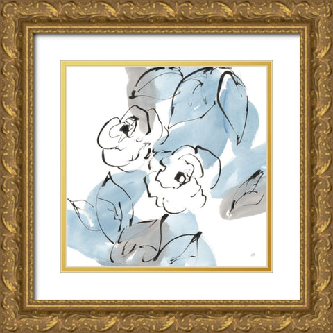 Blue Neutrals I Gold Ornate Wood Framed Art Print with Double Matting by Paschke, Chris