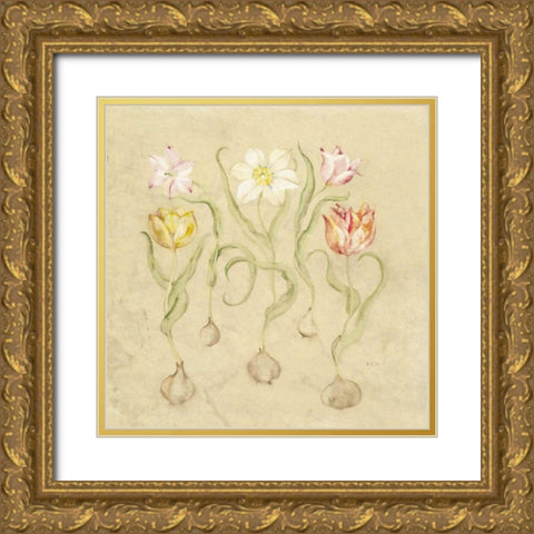 Dancing Bulbs I Gold Ornate Wood Framed Art Print with Double Matting by Blum, Cheri