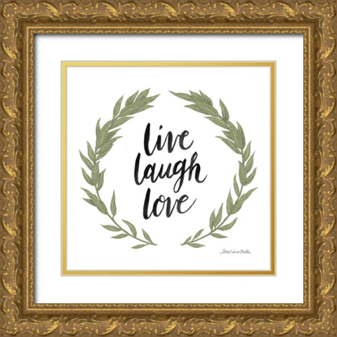 Happy to Bee Home Words III Gold Ornate Wood Framed Art Print with Double Matting by Miller, Sara Zieve