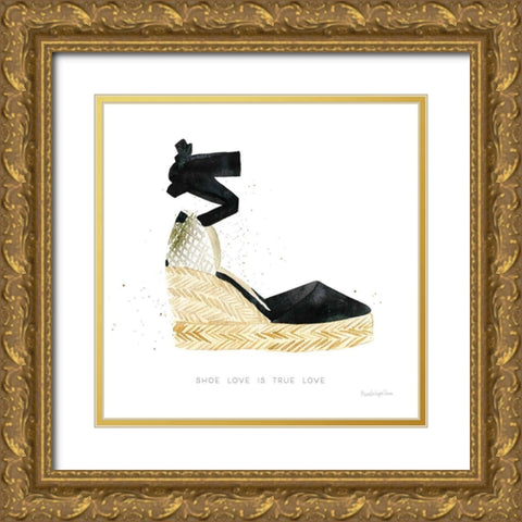 Shoe Love is True Love Gold Ornate Wood Framed Art Print with Double Matting by Charro, Mercedes Lopez