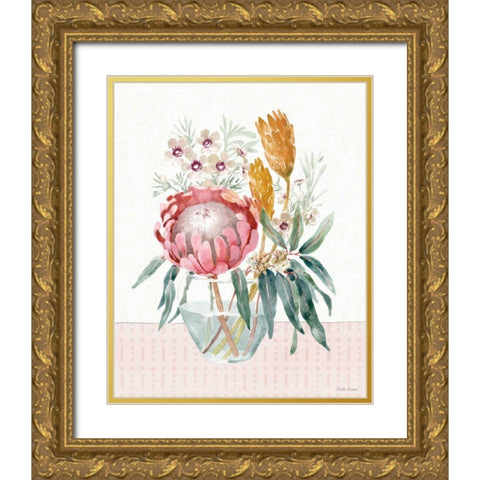 Petal Passion V Gold Ornate Wood Framed Art Print with Double Matting by Grove, Beth