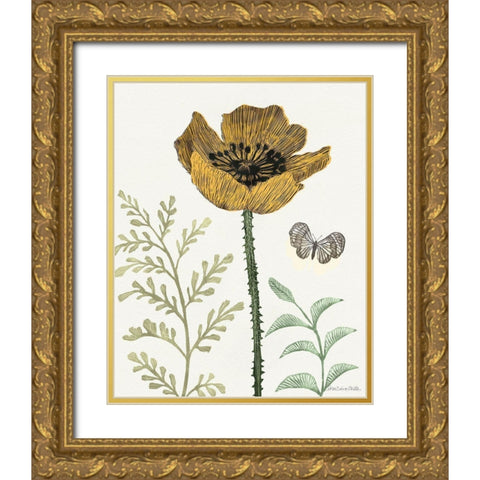 Springtime II Warm Gold Ornate Wood Framed Art Print with Double Matting by Miller, Sara Zieve