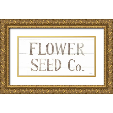 Homegrown Summer Sign III Gold Ornate Wood Framed Art Print with Double Matting by Nai, Danhui