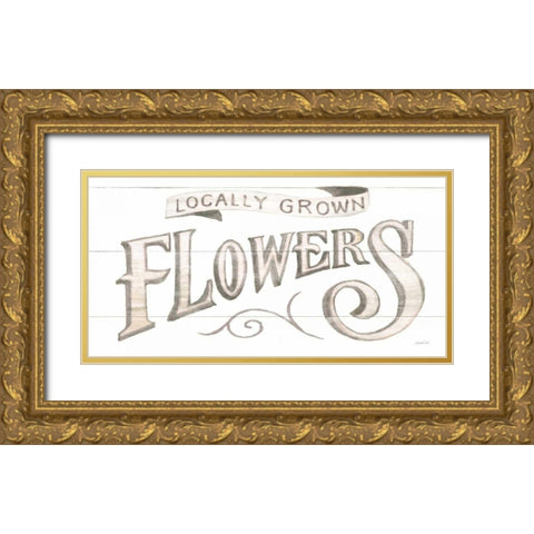Homegrown Summer Sign IV Gold Ornate Wood Framed Art Print with Double Matting by Nai, Danhui