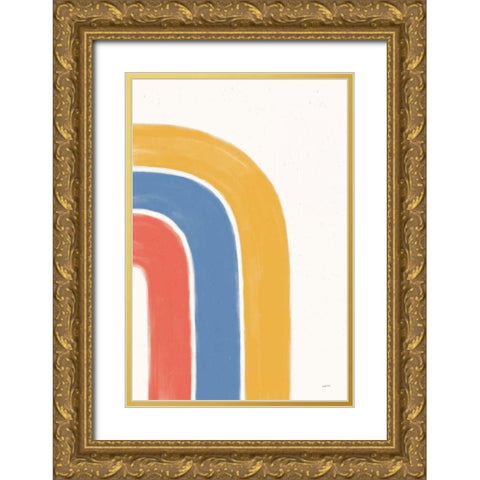 Bright Rainbow I Gold Ornate Wood Framed Art Print with Double Matting by York, Leah