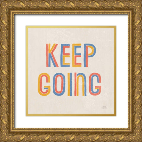 Retro Words II Hippiecurian Gold Ornate Wood Framed Art Print with Double Matting by Marshall, Laura