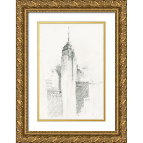 City Sketch I Gold Ornate Wood Framed Art Print with Double Matting by Tillmon, Avery