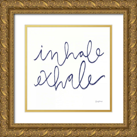 Calm Home III Indigo Crop Gold Ornate Wood Framed Art Print with Double Matting by Thorns, Becky