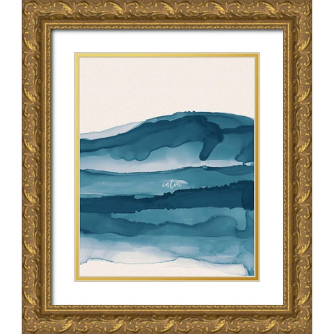 Coastal Ink I Eventide Crop II Calm Gold Ornate Wood Framed Art Print with Double Matting by Paschke, Chris