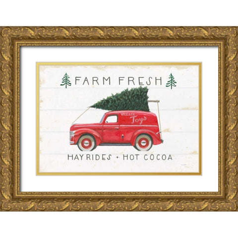 Christmas Farm VI Gold Ornate Wood Framed Art Print with Double Matting by Wiens, James