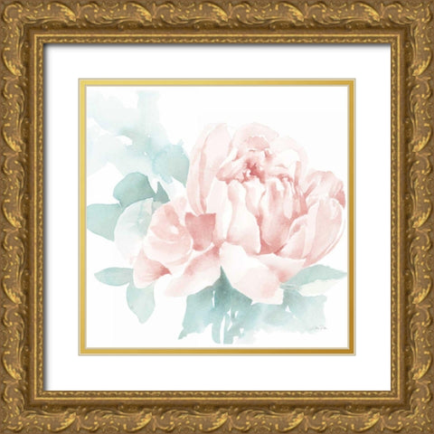 Poetic Blooming I Pink Gold Ornate Wood Framed Art Print with Double Matting by Pete, Katrina