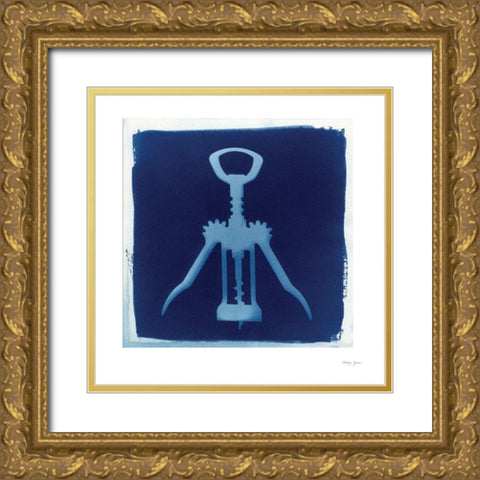 Cyanotype Kitchen V Gold Ornate Wood Framed Art Print with Double Matting by Green, Nancy
