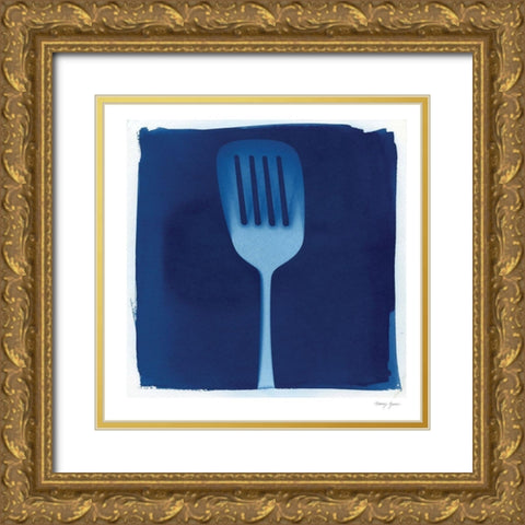 Cyanotype Kitchen XII Gold Ornate Wood Framed Art Print with Double Matting by Green, Nancy