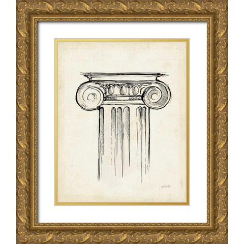 Museum Sketches V Off White Gold Ornate Wood Framed Art Print with Double Matting by Tavoletti, Anne
