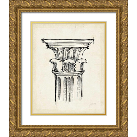 Museum Sketches VIII Off White Gold Ornate Wood Framed Art Print with Double Matting by Tavoletti, Anne