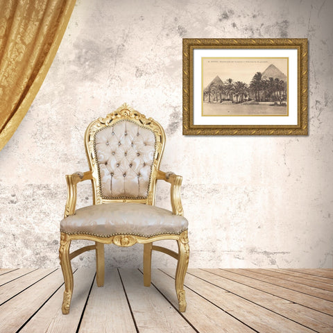 Egypt Postcard II Gold Ornate Wood Framed Art Print with Double Matting by Wild Apple Portfolio