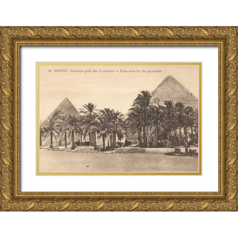 Egypt Postcard II Gold Ornate Wood Framed Art Print with Double Matting by Wild Apple Portfolio