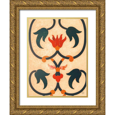 Mosaic II Gold Ornate Wood Framed Art Print with Double Matting by Larson, Nathan