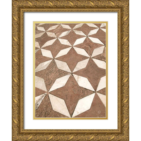 Mosaic III Gold Ornate Wood Framed Art Print with Double Matting by Larson, Nathan