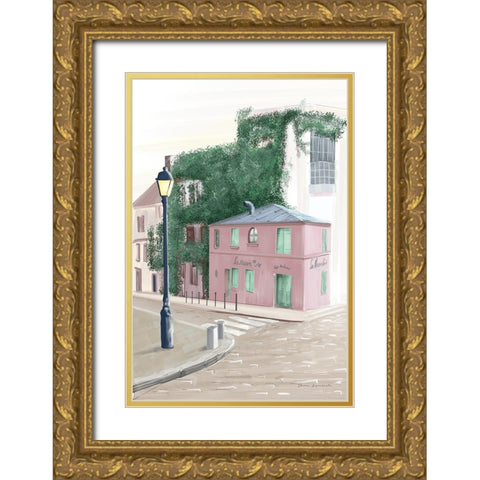 Montmartre Paris Gold Ornate Wood Framed Art Print with Double Matting by Escalante, Omar