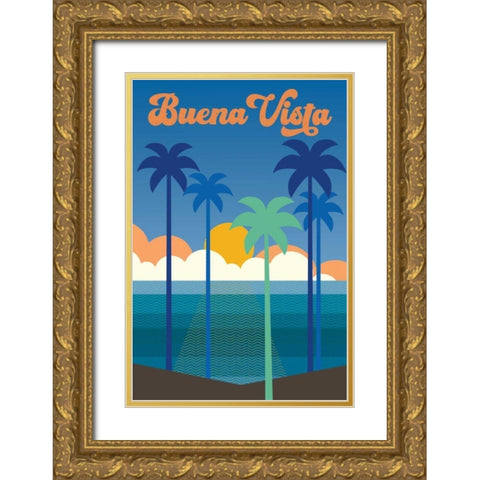 Buena Vista Clean Gold Ornate Wood Framed Art Print with Double Matting by Wild Apple Portfolio