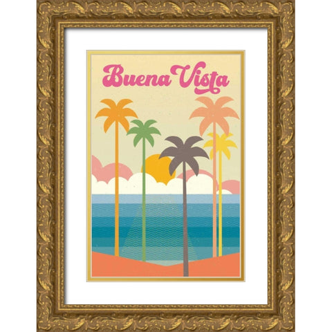 Buena Vista Light Gold Ornate Wood Framed Art Print with Double Matting by Wild Apple Portfolio