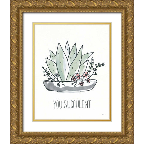 A Plants Life II Gold Ornate Wood Framed Art Print with Double Matting by York, Leah