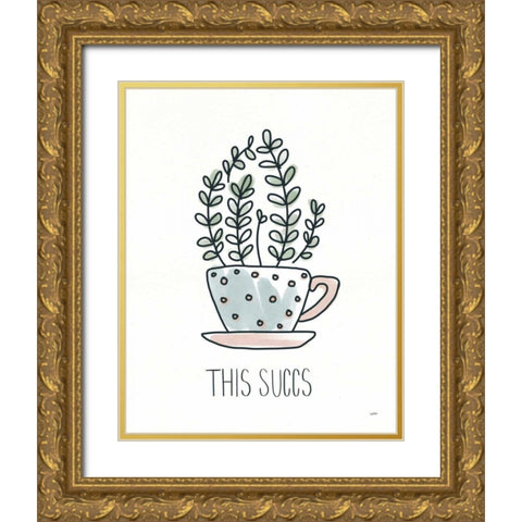 A Plants Life V Gold Ornate Wood Framed Art Print with Double Matting by York, Leah