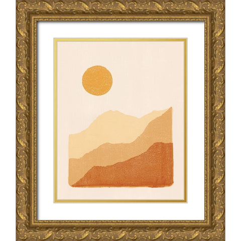 Rise Warm Gold Ornate Wood Framed Art Print with Double Matting by Hershey, Moira
