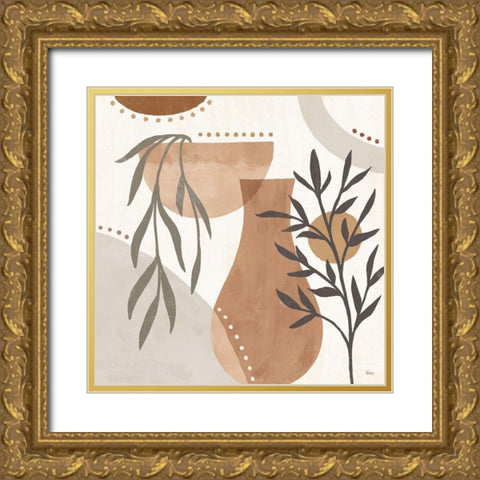 Botanical Form III Neutral Gold Ornate Wood Framed Art Print with Double Matting by Charron, Veronique