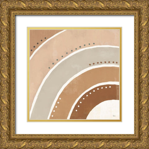 Botanical Form VII Neutral Gold Ornate Wood Framed Art Print with Double Matting by Charron, Veronique