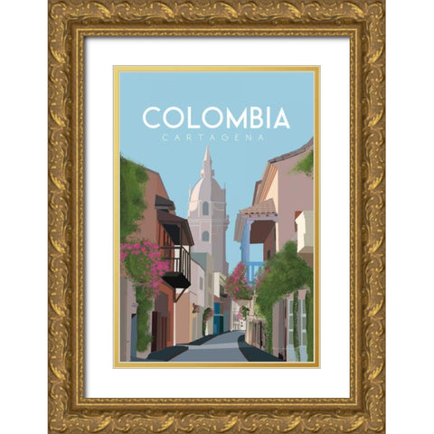 Colombia Gold Ornate Wood Framed Art Print with Double Matting by Escalante, Omar