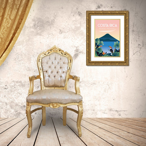 Costa Rica Gold Ornate Wood Framed Art Print with Double Matting by Escalante, Omar