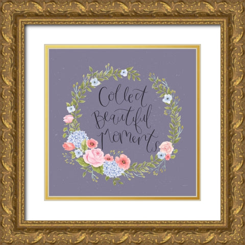 Cottage Nostalgia III Lilac Gold Ornate Wood Framed Art Print with Double Matting by Jackson, Jenaya