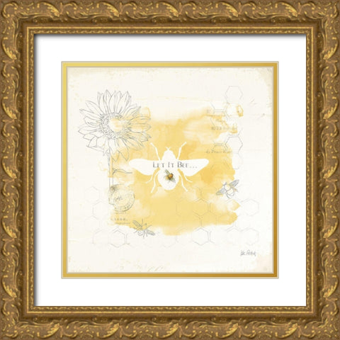 Bee and Bee VII Honeycomb Gold Ornate Wood Framed Art Print with Double Matting by Pertiet, Katie