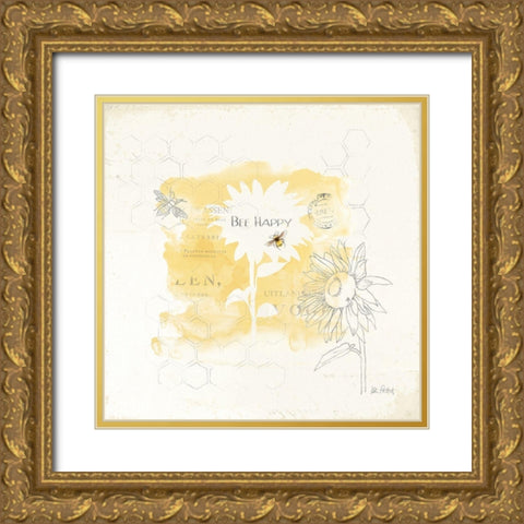 Bee and Bee VIII Honeycomb Gold Ornate Wood Framed Art Print with Double Matting by Pertiet, Katie