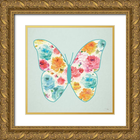 Rose Sorbet VI Gold Ornate Wood Framed Art Print with Double Matting by Pela,