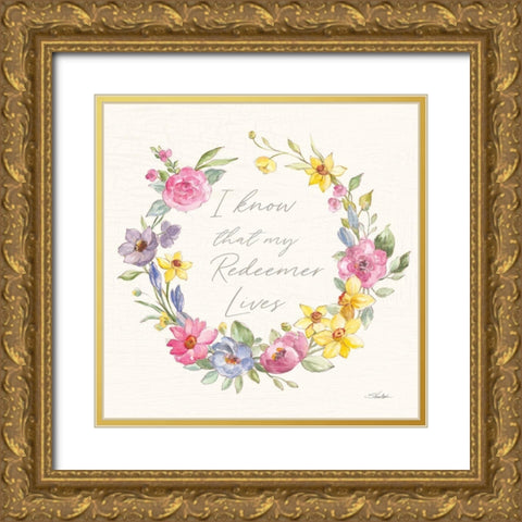 Happy Easter V Redeemer Gold Ornate Wood Framed Art Print with Double Matting by Vassileva, Silvia