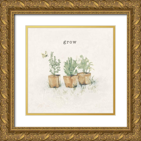 Garden Plants Gold Ornate Wood Framed Art Print with Double Matting by Blum, Cheri