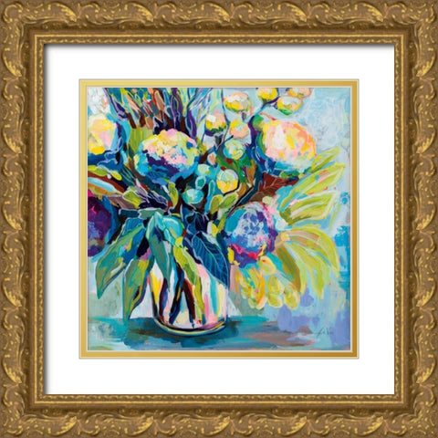 Spring bloom 24x24 Gold Ornate Wood Framed Art Print with Double Matting by Vertentes, Jeanette